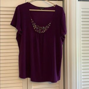 Career blouse with jeweled embellishment